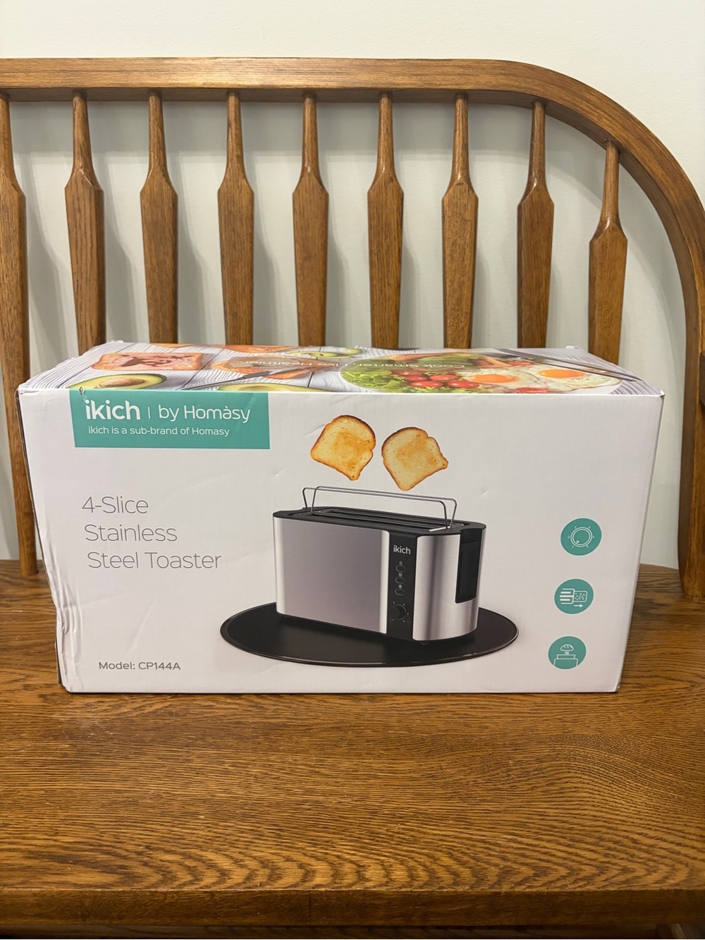 Ikich by Homasy 4-Slice Stainless Steel Toaster CP144A - Brand New Factory